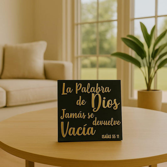 Placa: LA PALABRA DE DIOS JAMAS SE DEVUELVE VACIA - Made in USA