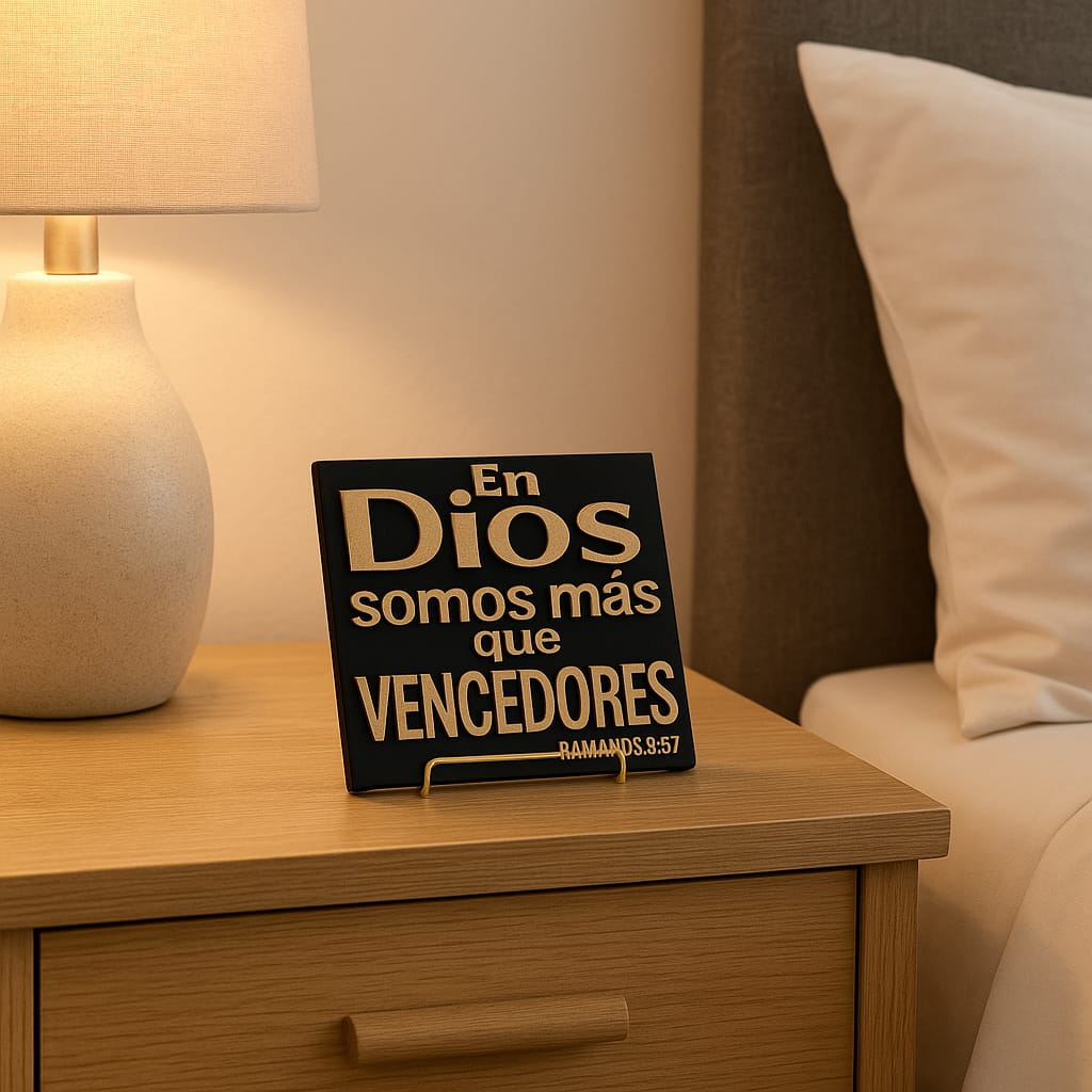 Placa: EN DIOS SOMOS MAS QUE VENCEDORES - Made in USA