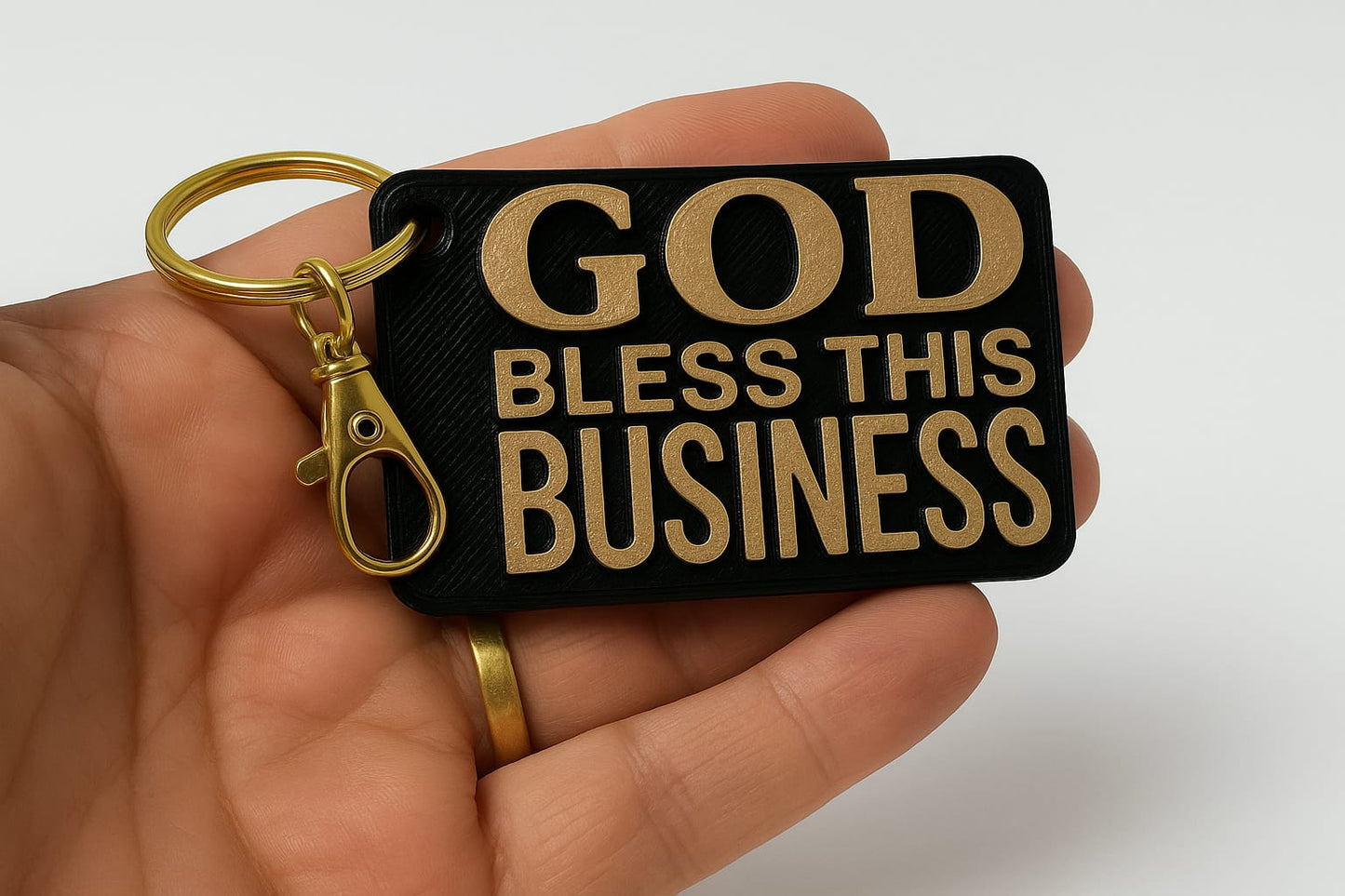 KEYCHAINS: GOD BLESS THIS BUSINESS - Made in USA