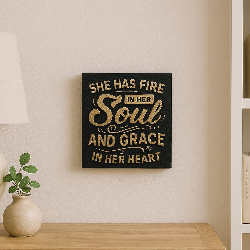 SHE HAS FIRE IN HER SOUL AND GRACE IN HER HEART