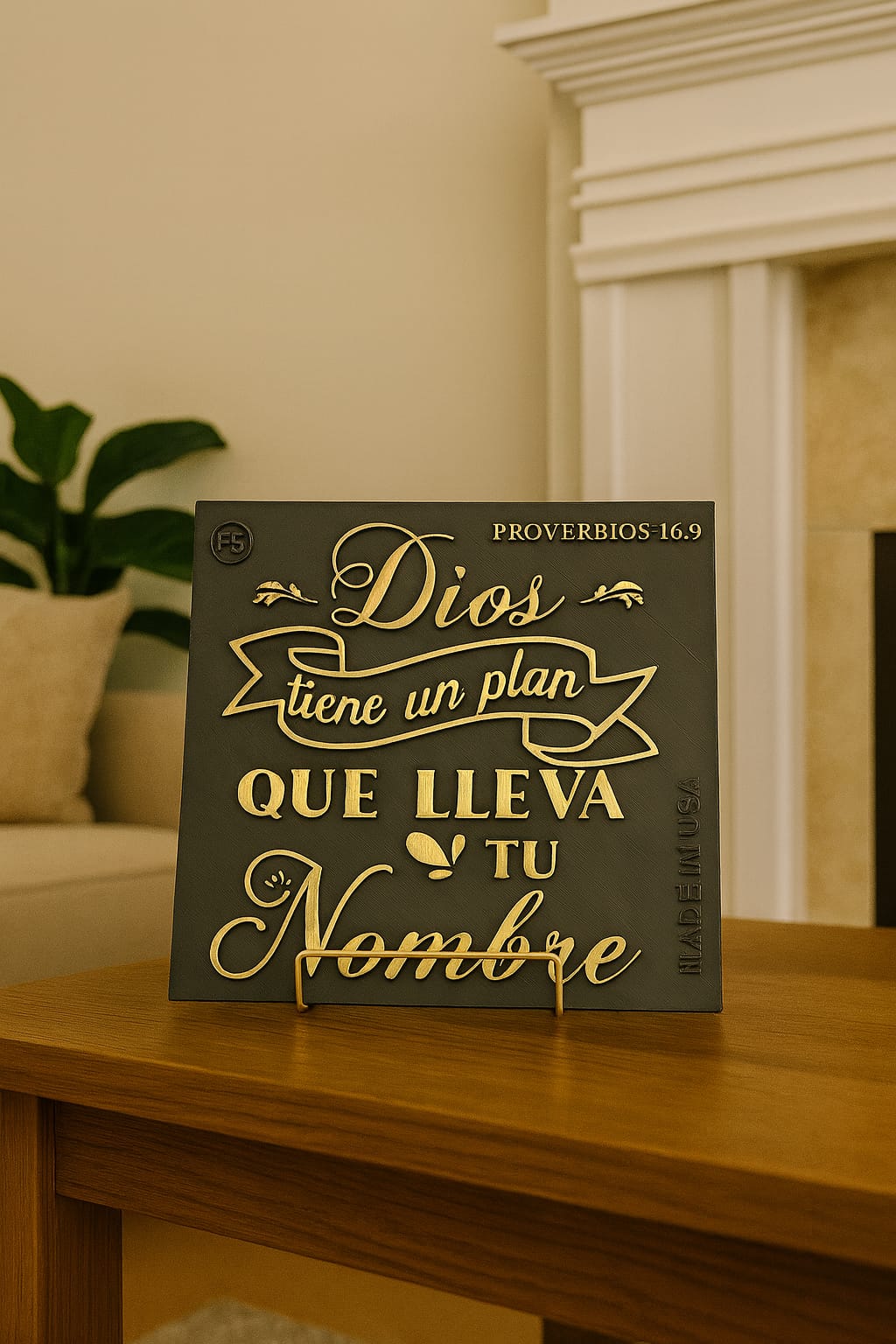 Placa: DIOS TIENE UN PLAN QUE LLEVA TU NOMBRE - Made in USA