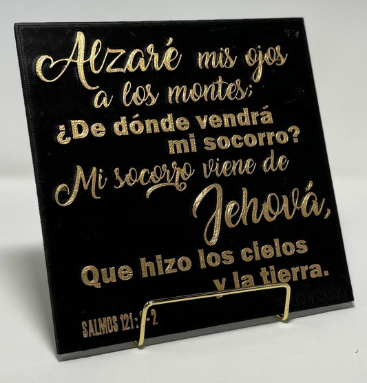 ALZARE MIS OJOS A LOS MONTES; DE DONDE VENDRA MI SOCORRO? MI SOCORRO VIENE DE JEHOVA QUE HIZO LOS CIELOS Y LA TIERRA.