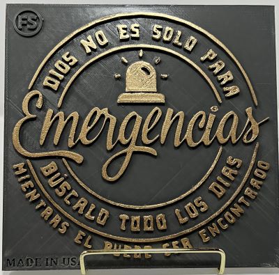 PLAQUE: DIOS NO ES SOLO PARA EMERGENCIA BUSCALO TODOS LOS DIAS