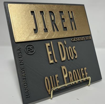 PLAQUE: JIREH (EL DIOS QUE PROVEE)