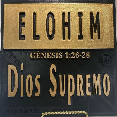 PLAQUE: ELOHIM  (DIOS SUPREMO)