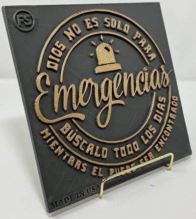 PLAQUE: DIOS NO ES SOLO PARA EMERGENCIA BUSCALO TODOS LOS DIAS