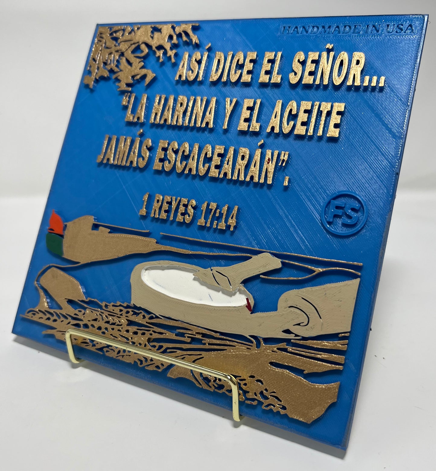 PLAQUE: ASI DICE EL SEÑOR: LA ARINA Y EL ACEITE JAMAS ESCASEARAN