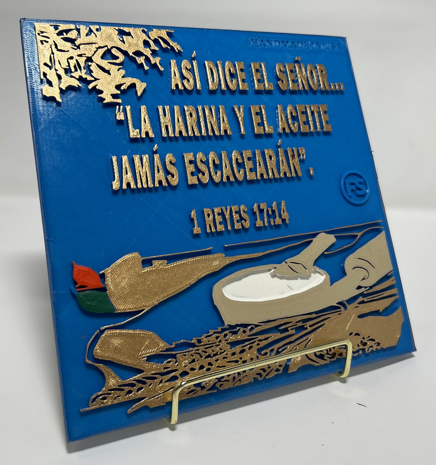 PLAQUE: ASI DICE EL SEÑOR: LA ARINA Y EL ACEITE JAMAS ESCASEARAN